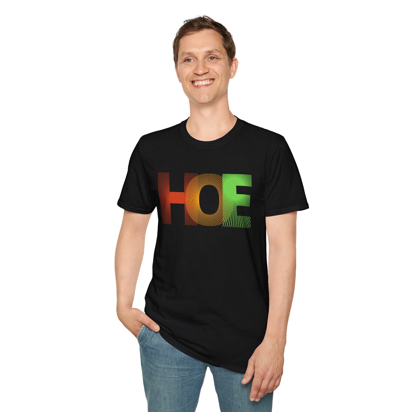 HOE Color Gradient Graphic T-Shirt | Bold Lettering Tee