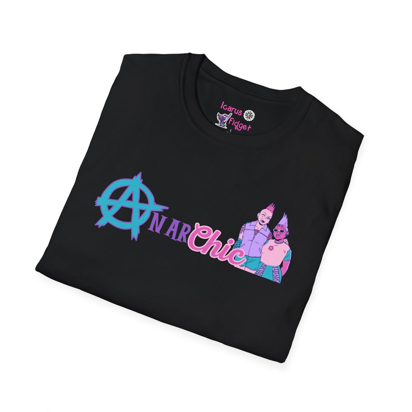 AnarChic Queer Punk Fashion Tee, Alt Streetwear Anarchy Shirt, Rebel Style with Pastel Edge