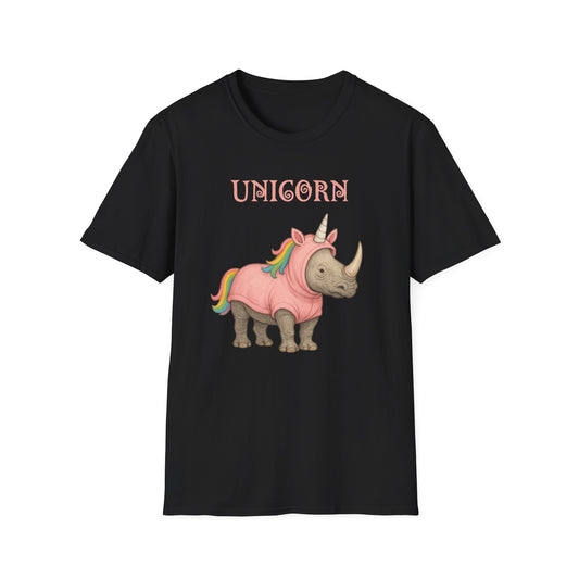 Unicorn Rhino Shirt, Funny Rainbow Rhino in T Shirt, Cute Animal Meme Tee, LGBTQ Kawaii Gift