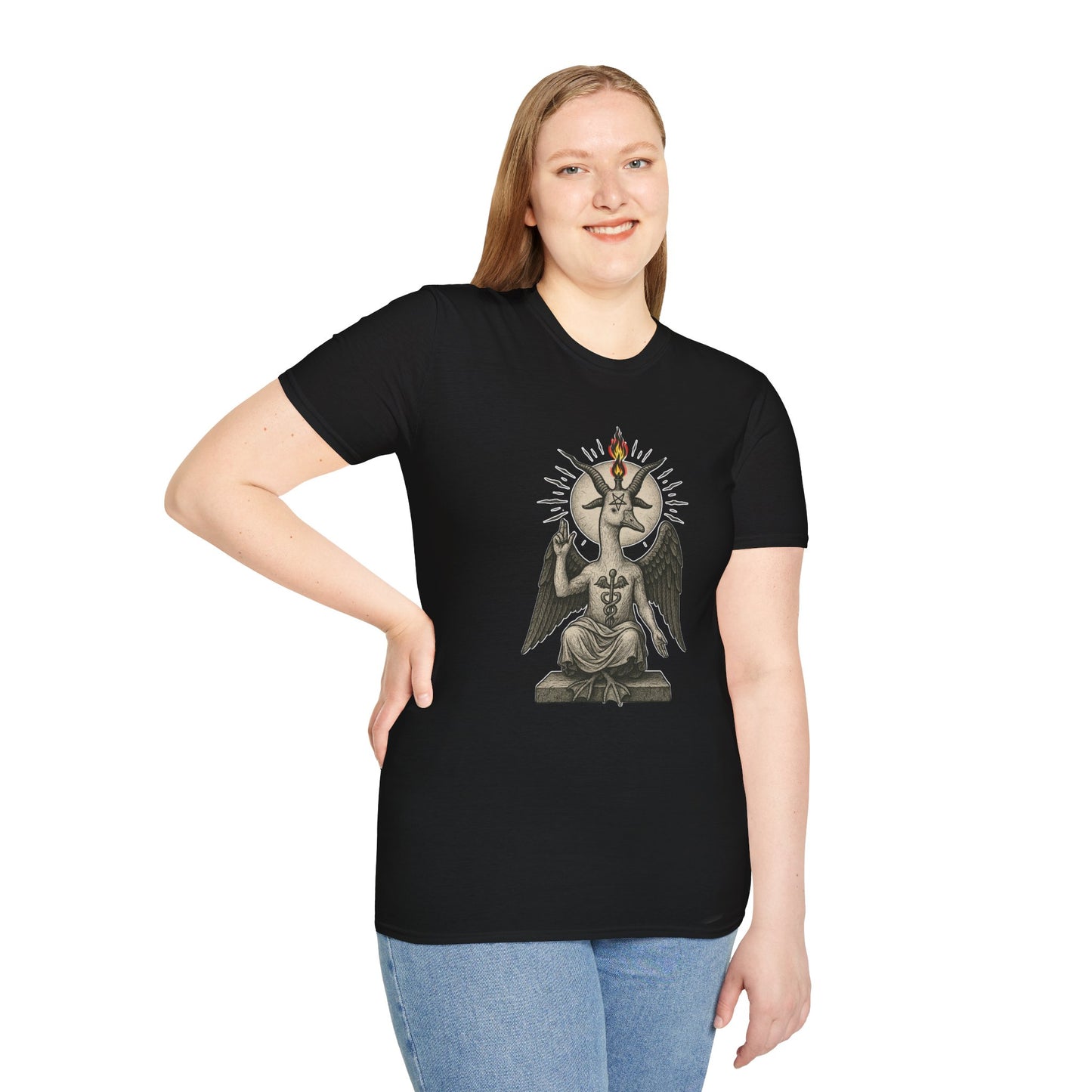 Goosphomet Shirt, Occult Goose Meme T Shirt, Dark Humor Witchcore Tee, Cursed Baphomet Goose Aesthetic