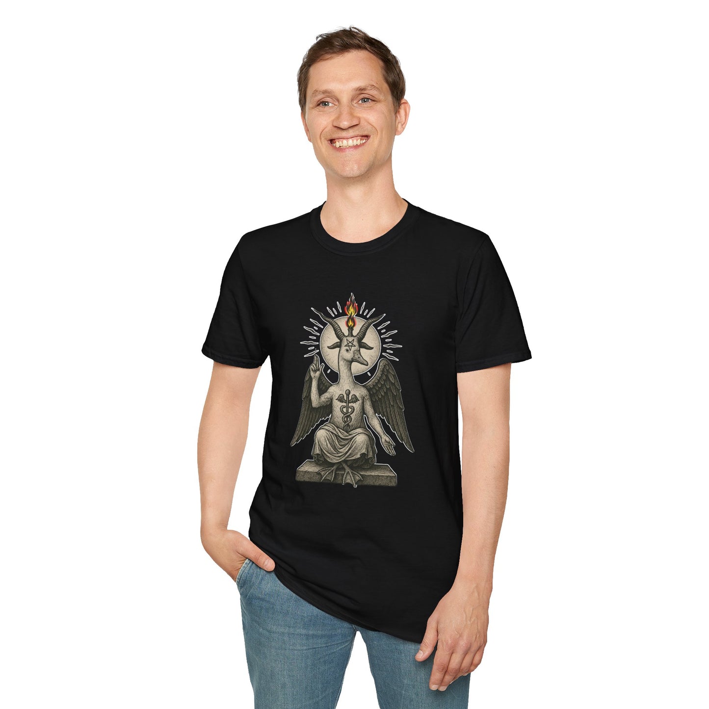 Goosphomet Shirt, Occult Goose Meme T Shirt, Dark Humor Witchcore Tee, Cursed Baphomet Goose Aesthetic