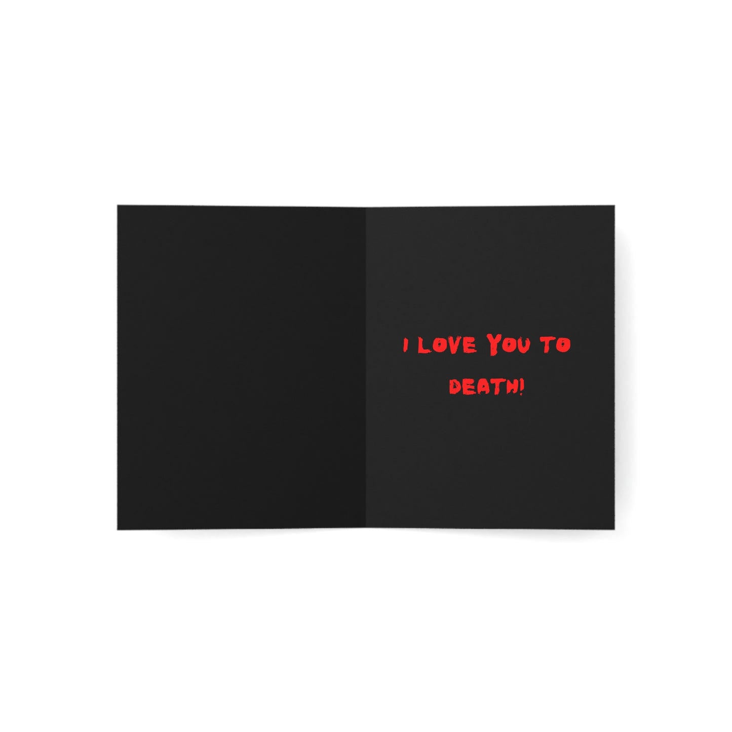 Valloween Card with Ghostface Killer and Bloody Heart Hands - Cute Horror Greeting Card for Spooky Season or Horror Fans (1 card)