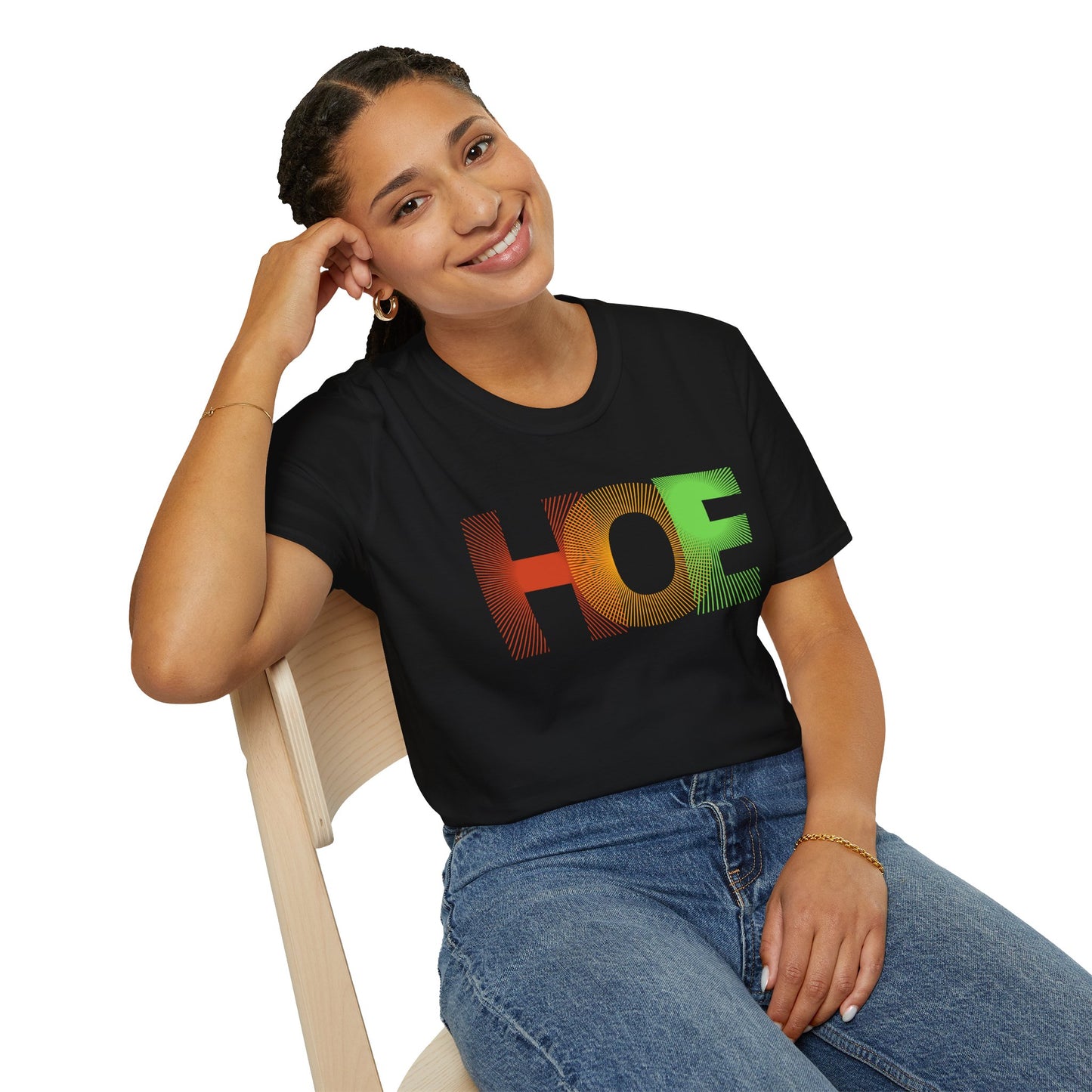 HOE Color Gradient Graphic T-Shirt | Bold Lettering Tee