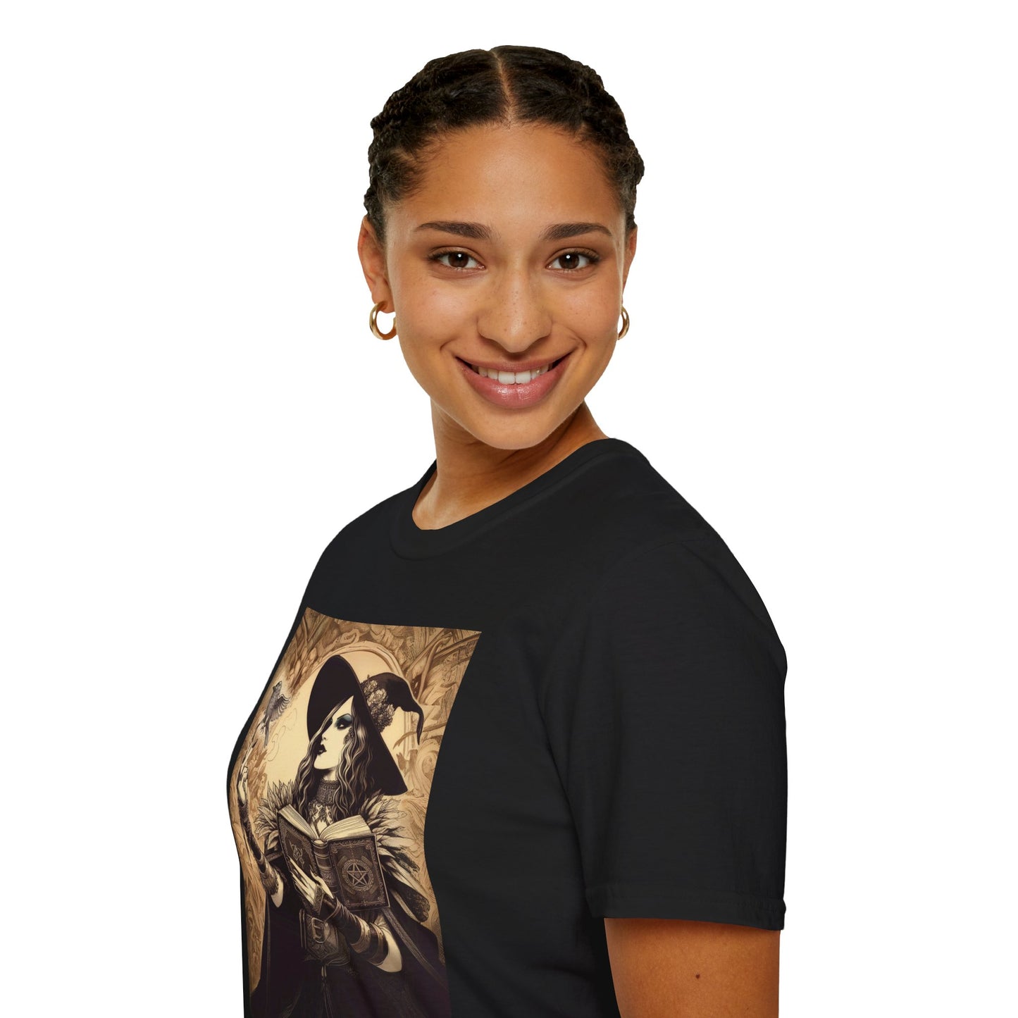 Clara the Forest Witch shirt, Gothic Arcane Portrait Art, Feminine Power Occult Illustration