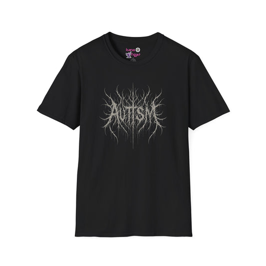 Autism Black Metal Logo Shirt, Frostbitten Neurodivergent Pride Tee, Grim, Spiky, and Brutally Honest