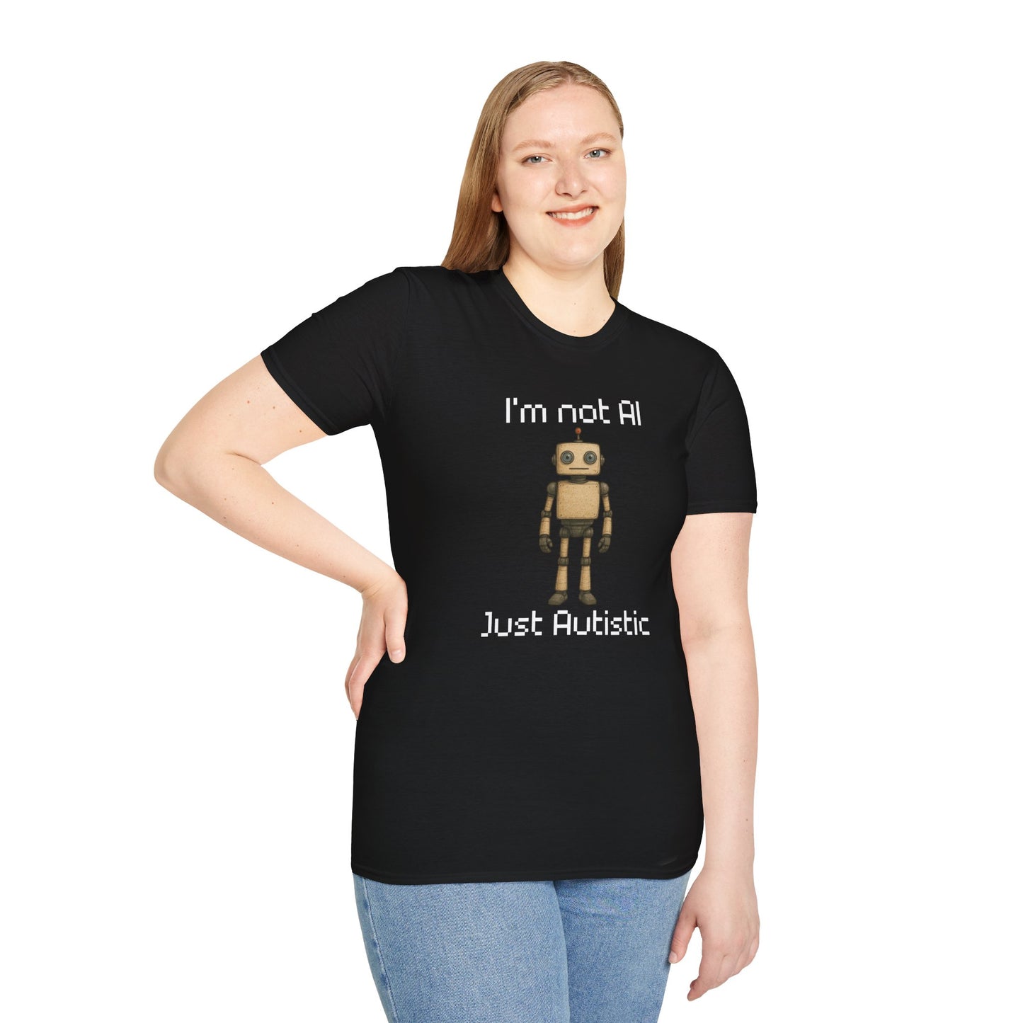 I'm Not AI Just Autistic Shirt, Neurodivergent Pride Robot Tee, Autism Awareness Shirt, Funny Pixel Graphic T Shirt