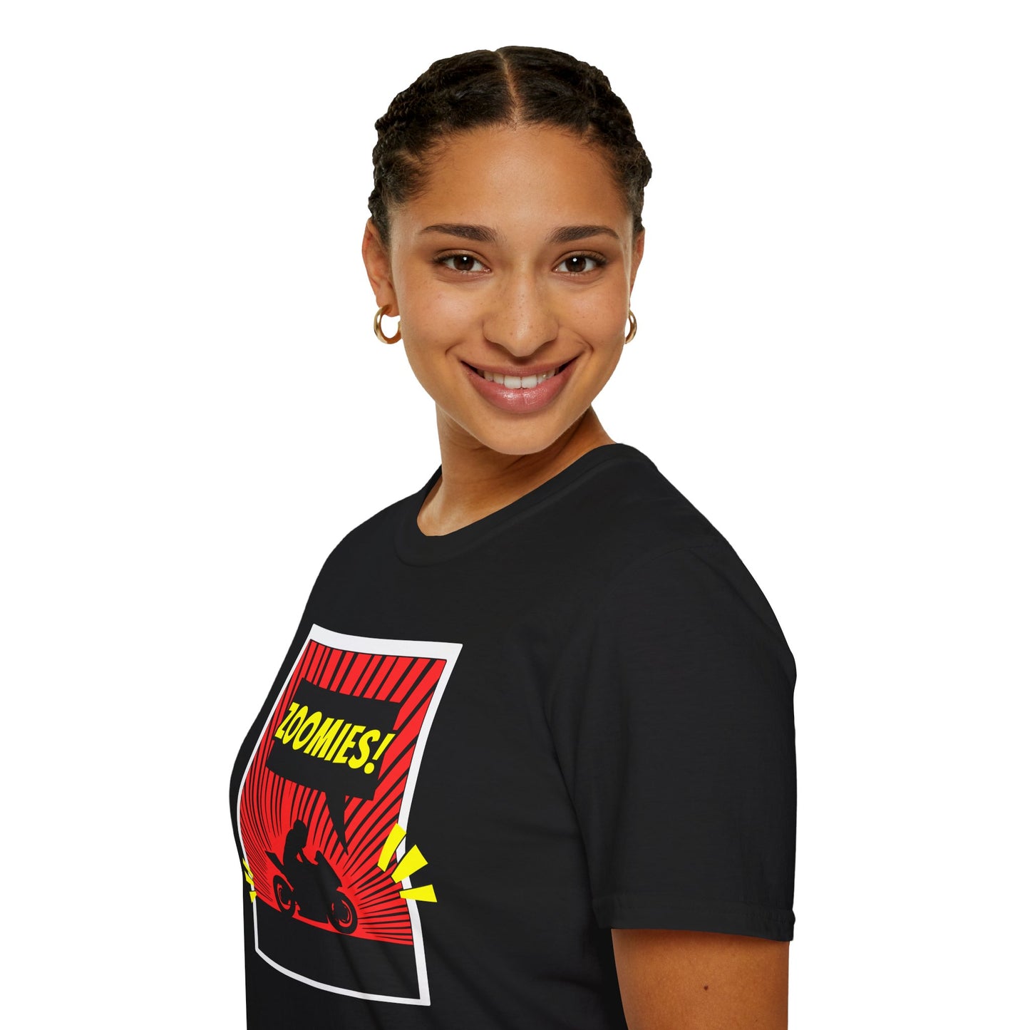 ZOOMIES! Motorcycle Comic Shirt, Sport Bike Rider Graphic Tee, High Octane Chaos Core, Racer Gift