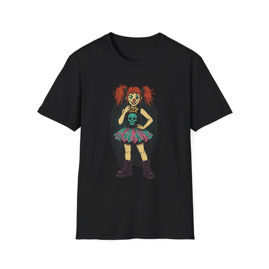 Goth Clown Girl Shirt, Punk Circuscore Tutu Clown T Shirt, Creepy Cute Jester Aesthetic, Alt Clowncore Fashion