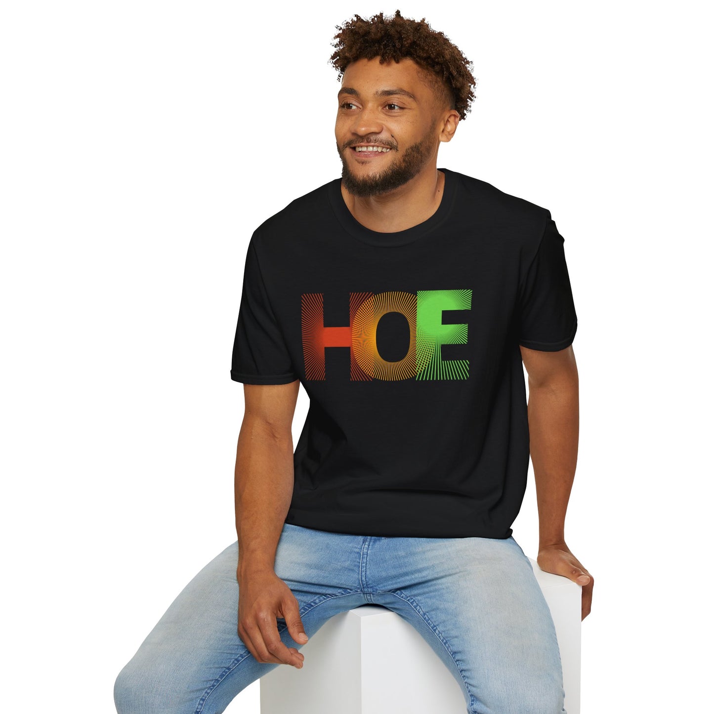 HOE Color Gradient Graphic T-Shirt | Bold Lettering Tee