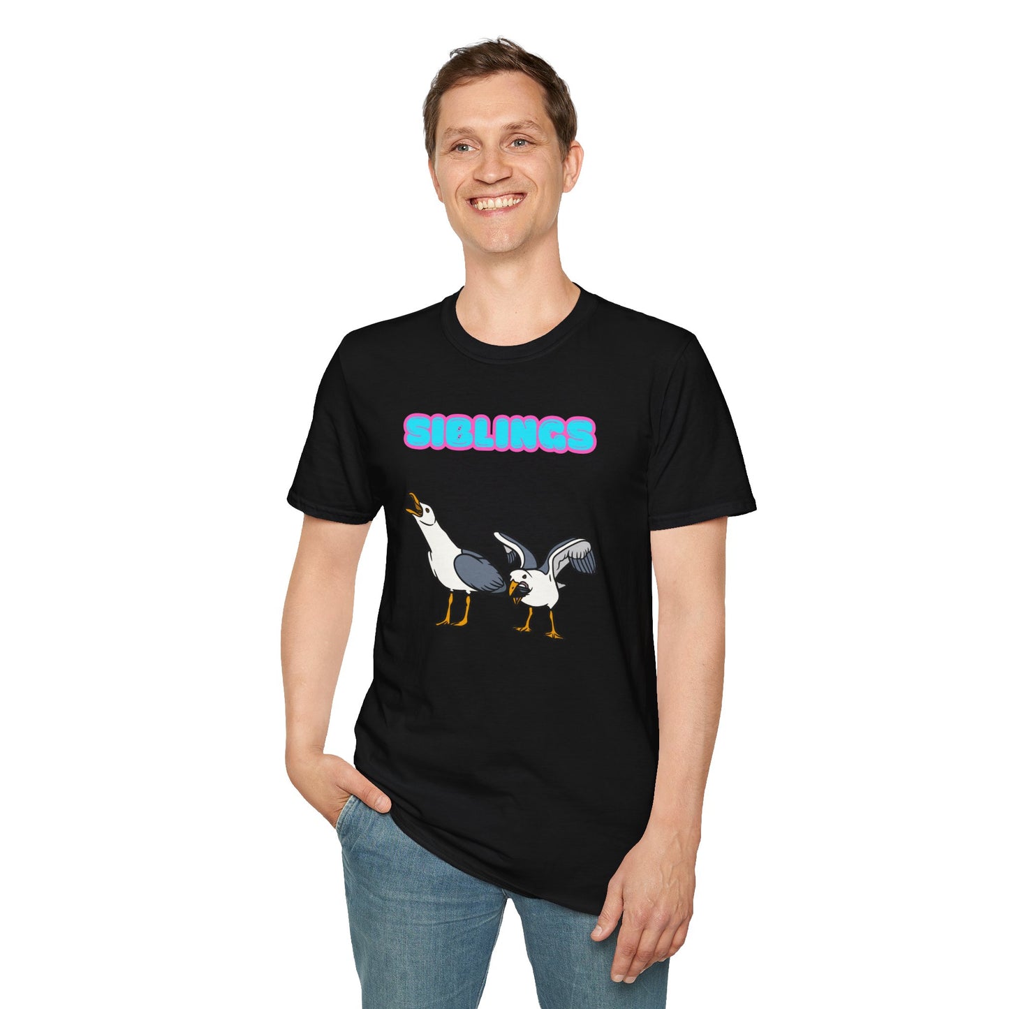 SIBLINGS Seagull Chaos Shirt, Funny Animal Meme Tee, ADHD Sibling love