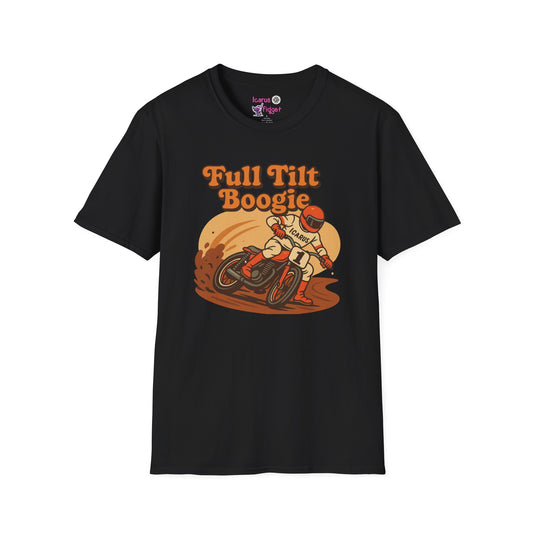 Full Tilt Boogie Motorcycle Racer T-Shirt | Retro Dirt Track Racing