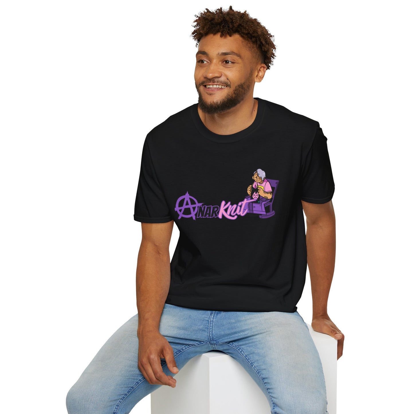 AnarKnit Punk Rock Grandma Shirt, Knitting Rebellion Tee, Cozy Chaos Craftcore Aesthetic